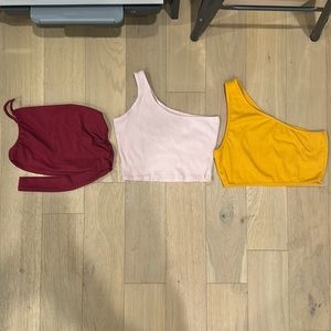 3 Cute one-Shoulder Crop Tops